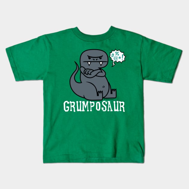GRUMPASAUR Kids T-Shirt by toddgoldmanart